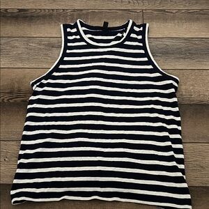 J. Crew Navy and White Striped Top